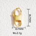 Macro view of 18K gold-plated brass lobster clasp with 26.7mm size measurements - Large Gold Polished Lobster Clasp