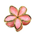 Pink plumeria flower hair claw clip with golden edges for elegant women hair styling - Gold Rim Plumeria [Pink]