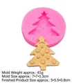 Pink silicone mold for Christmas tree shape with 3D embossed decorations and star top - 2# Christmas Tree / Pink