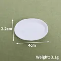 Mini vassoio ovale bianco per casa delle bambole DIY, dimensioni 4x2,2 cm e peso 3,1 g - N. 17 (4x2.2cm) / Bianco