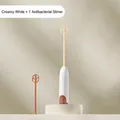 Mousseur à lait électrique blanc crème avec deux tiges de mélange antibactériennes - Version Antibactérienne (Mélangeur + Tige Antibactérienne) / Blanc Crème