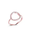 Roségoldener Ring aus S925 Sterling Silber mit hohlrundem Design und Zirkonia-Besatz - US-Größe 5 / Roségold