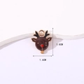 Brown reindeer enamel charm pendant for DIY bracelets with size 1.8cm by 1.6cm - Brown Elk Style 2