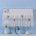 White lace air conditioner cover with red cherry pendants and mesh embroidery - Grid Rose/Cherry