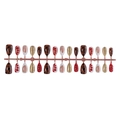 30pcs leopard French short almond press-on nails with luxury gold 3D embossed details - B1-13717 (30Pcs Strip)