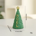 Green resin Christmas tree figurine with gold Noel text and star topper, 10cm height - NOEL Christmas Tree (Green)