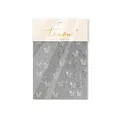 Pegatinas metálicas plateadas para uñas con diseño de mariposas y flores, modelo 4507 - 4507-Flor de Mariposa Plata / Plateado