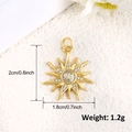 18k gold plated sun pendant charm with zircon inlay for DIY jewelry making accessories - Zircon Sunflower
