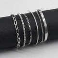 Style 304 Set de Bracelets Argent 5Pcs