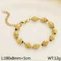 Pulsera de acero de titanio chapado en oro 18K con cuentas espirales geométricas - Dorado