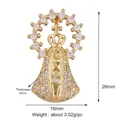 Religious pendant with Virgin Mary Aparecida in gold plated copper with cubic zirconia - Royal Blue M144212-Gold Mary White CZ