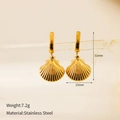 Golden shell shaped geometric earrings made of durable stainless steel for women - 09# Gold Shell Earrings