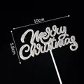 Set di 5 decorazioni per torta Merry Christmas argento con finitura glitter scintillante - Feltro Strass Merry Christmas Tipo B / 5 Pezzi