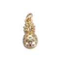 Sparkling pineapple pendant with 14k gold plating and cubic zirconia for DIY jewelry - Clear Zirconia Pineapple