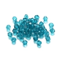 Sea blue bicone faceted glass crystal beads for DIY jewelry making and beadwork projects - 3mm / Teal