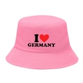 Stylish pink bucket hat featuring 'I Love Germany' graphic for outdoor sun protection - M / 4# I Love Germany - Barbie Pink