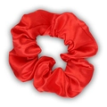 Elegant red satin scrunchie with a silky finish for high-end summer hair styling - Red
