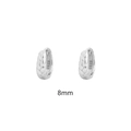 Pendientes de aro S925 plata motivo espiga 8mm con acabado trenzado único - 8mm / Color Platino (8mm)