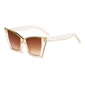Occhiali da sole cat eye con montatura tè trasparente e lenti sfumate marroni JH18212 - Cornice Champagne Lente Tè Sfumata