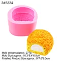 Pink silicone puff pastry mold with a realistic cream puff model display - 3#B324 Pink