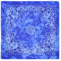 Blue tie-dye paisley cotton bandana featuring vintage sun flower motif and boho pattern - 54*54CM / Sapphire Blue