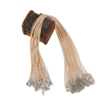 Beige wax cord necklaces with silver lobster clasps on a vintage wooden box - 2.0mm/50cm / Khaki