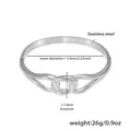 Zilveren roestvrijstalen knooparmband met afmetingen en gewichtsspecificaties - Stalen Dubbele Ring Geometrische Armband (Z475)