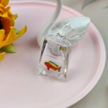 Cute goldfish in a water bag pendant with a silver loop for jewelry making - Style 6 (Colorful Simulation Fish)