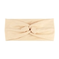 Elastisches Yoga-Stirnband in Beige aus weichem Strick mit modischem Knoten-Design - Khaki