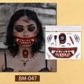 Halloween gruselige Mund-Tattoos BM-047 mit Wunden und Spinnenmustern für Party-Makeup - Stil BM-047