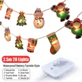 Guirnalda LED de Navidad de 2,5m con 20 motivos y caja de pilas con 8 modos de luz - 2.5m 20 LEDs