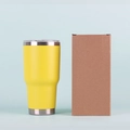 Insulated 30oz yellow stainless steel tumbler with cardboard gift packaging box - Yellow