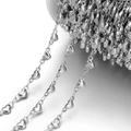 Silberne Edelstahl-Herzchenkette auf Rolle für handgefertigten DIY-Schmuck und Zubehör - 4,4mm Breite [1m/Packung] / Stahlfarbe