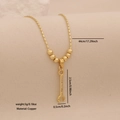 Gold plated wrench pendant necklace with crystals on a delicate copper bead chain - Wrench Pendant (1#)