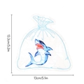 Detail showing dimensions of blue shark suncatcher sticker, size 13.3cm by 13cm - RPS105: Blue Shark Bag