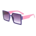 Retro oversized square children's sunglasses with purple frame and pink temples - Purple Frame And Pink Feet