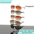 Transparent acrylic display stand holding 5 pairs of sunglasses, 31cm tall rack - Clear