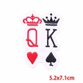 Parches bordados retro Poker Q y K con símbolos de corona y diseño al estilo de los noventa - Póquer Q&K