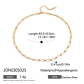 Technical specs of 18K gold plated stainless steel waterproof paperclip link necklace - Gold Paperclip Chain Necklace (JDN0305025)