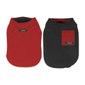 Gilet reversibile per cani antivento rosso e nero con calda imbottitura - S / Rosso & Nero