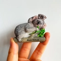 3D resin koala souvenir fridge magnet with Australia text on a green leaf tree branch - (77) Australia Koala