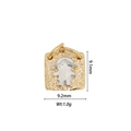 Square two-tone little girl pendant in gold and silver finish, 9.1mm height, 1.0g - DZ-1150-Gold Edge Silver Girl B