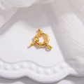 Cierre de timón en plata S925 dorada para la creación de joyas artesanales - Estilo A Dorado Pequeño 10.5mm