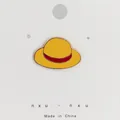 Cute yellow enamel straw hat brooch with red ribbon detail on white card - 85*Yellow Straw Hat Pin