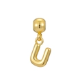 Detail of 18K gold-plated bubble letter U pendant for DIY necklaces and jewelry - Letter U