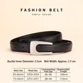 Size chart for vintage black leather belt with silver U-buckle for women dresses - Silver Buckle Black