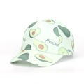 Light green tie-dye baseball cap featuring all-over avocado print and curved brim - Light Green Avocado Letter Style (45#)