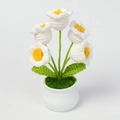 Handmade crochet lily of the valley white flower plant in a ceramic pot for gift decor - White Lily of the Valley (5 Heads) Small Potted Plant