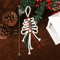 Handwoven green Christmas tree hanging ornament with festive red and white cotton rope - Mini Colorful Pendant (SJ4038B)