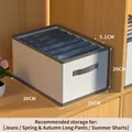 Grey 7-compartment mesh clothing organizer with handles for jeans, 36x25x20cm - 7 Grids No Lid/36x25x20cm / Gray